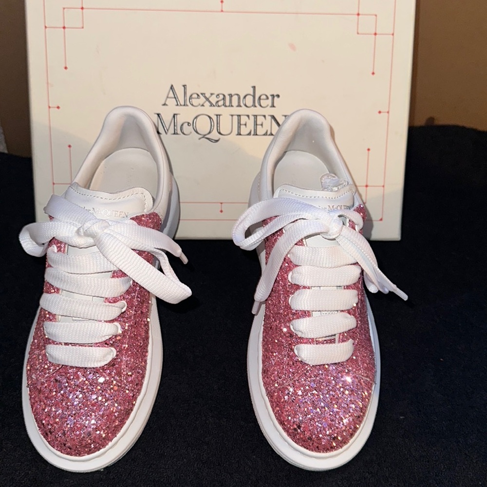 Alexander McQueen pink galaxy glitter kids sneaker size 32 EU/ 2 US